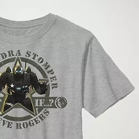 Steve Rodgers Hydra Little & Big Kid Boys Crew Neck Short Sleeve Slim Fit Avengers Marvel Graphic T-Shirt