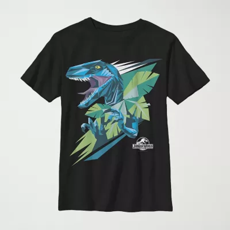 Little & Big Kid Boys Crew Neck Short Sleeve Regular Fit Jurassic World Graphic T-Shirt