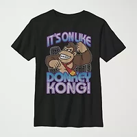 Little & Big Kid Boys Crew Neck Short Sleeve Regular Fit Donkey Kong Super Mario Graphic T-Shirt