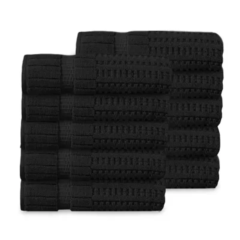 Home Weavers Inc Willow Collection 100% Cotton Zero Twist -pc. Quick Dry Bath Towel Set