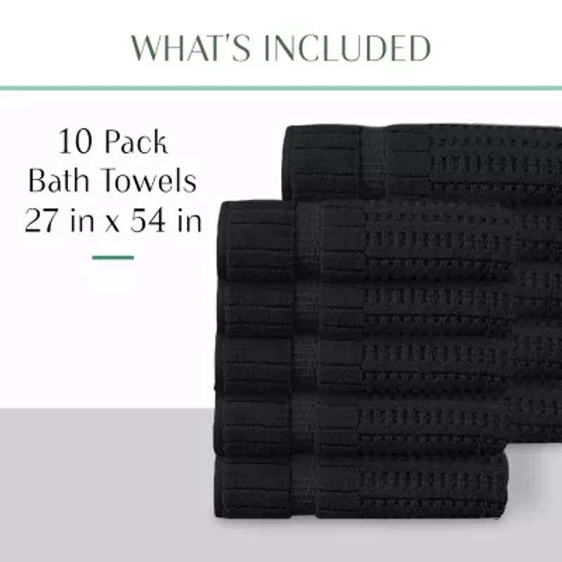 Home Weavers Inc Willow Collection 100% Cotton Zero Twist -pc. Quick Dry Bath Towel Set