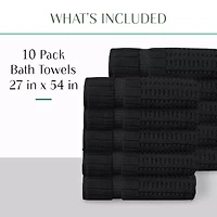 Home Weavers Inc Willow Collection 100% Cotton Zero Twist -pc. Quick Dry Bath Towel Set