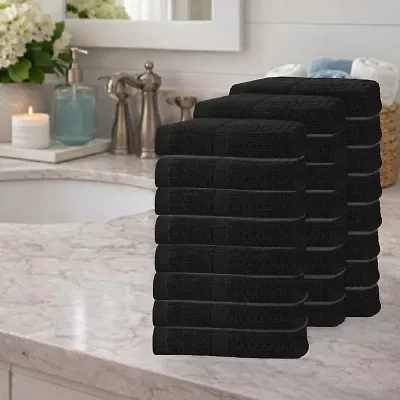 Home Weavers Inc \Nwillow Collection 630 Gsm 100% Cotton Zero Twist Hand Towels - 16x24 24-pc. Quick Dry Bath Towel Set
