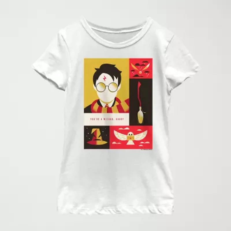 Little & Big Kid Girls Crew Neck Short Sleeve Regular Fit Harry Potter Graphic T-Shirt