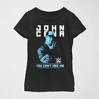 John Cena Little & Big Kid Girls Crew Neck Short Sleeve Regular Fit WWE Graphic T-Shirt