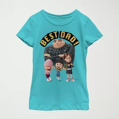 Little & Big Kid Girls Crew Neck Short Sleeve Regular Fit Despicable Me Graphic T-Shirt