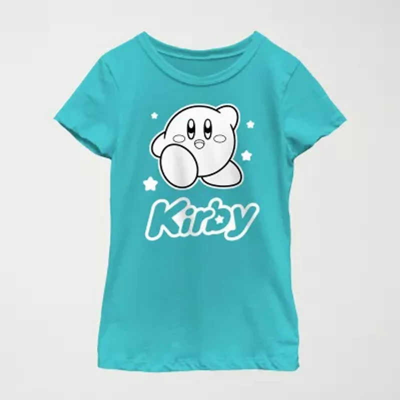 Kirby Little & Big Kid Girls Crew Neck Short Sleeve Regular Fit Graphic T-Shirt