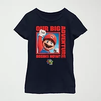 The Super Mario Bros. Movie Little & Big Kid Girls Crew Neck Short Sleeve Regular Fit Luigi Graphic T-Shirt