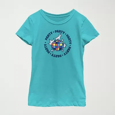 Big Kid Girls Round Neck Short Sleeve Regular Fit Fortnite Graphic T-Shirt
