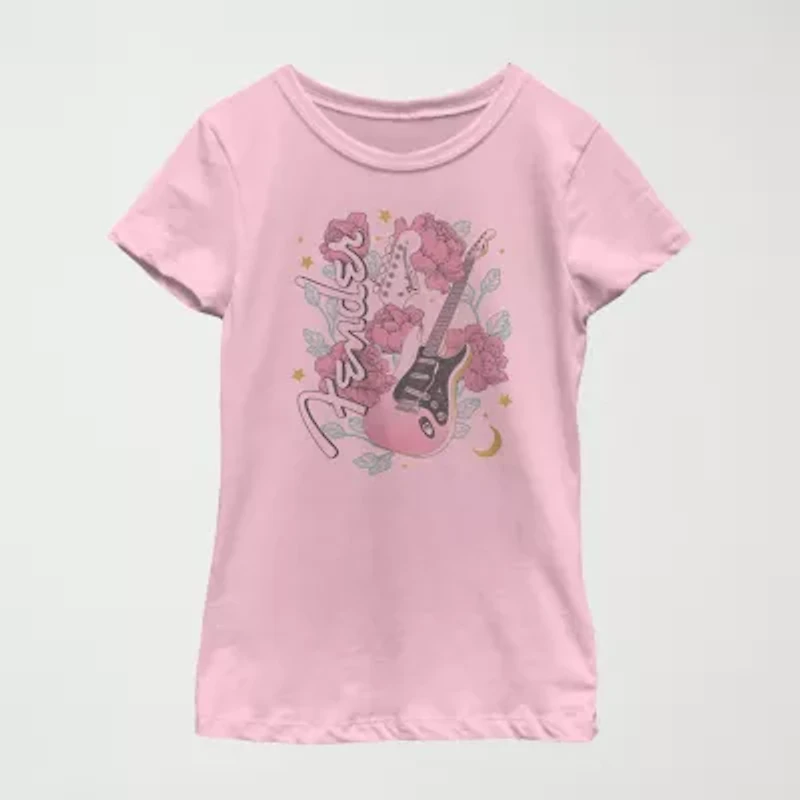 Little & Big Kid Girls Round Neck Short Sleeve Regular Fit Graphic T-Shirt