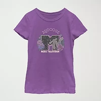 Big Kid Girls Round Neck Short Sleeve Regular Fit MTV Graphic T-Shirt