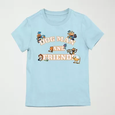 Dogman Little & Big Kid Girls Round Neck Short Sleeve Regular Fit Graphic T-Shirt