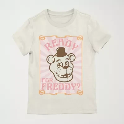 Little & Big Kid Girls Crew Neck Short Sleeve Regular Fit Freddy Graphic T-Shirt