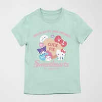 Little & Big Kid Girls Crew Neck Short Sleeve Regular Fit Hello Kitty Graphic T-Shirt