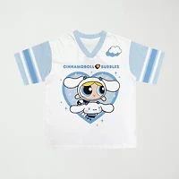 Little & Big Kid Girls V Neck Hello Kitty Powerpuff Short Sleeve Jersey