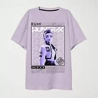 Rumi Big Kid Girls Crew Neck Short Sleeve Oversized KPop Demon Hunters Graphic T-Shirt