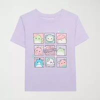 Little & Big Kid Girls Crew Neck Short Sleeve Regular Fit Squishmallows Graphic T-Shirt