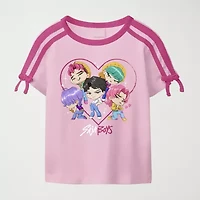 Saja Boys Big Kid Girls Round Neck Short Sleeve Regular Fit KPop Demon Hunters Graphic T-Shirt
