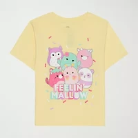 Little & Big Kid Girls Crew Neck Short Sleeve Regular Fit Squishmallows Graphic T-Shirt