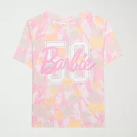 Little & Big Kid Girls Crew Neck Short Sleeve Regular Fit Barbie Graphic T-Shirt
