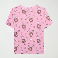 Little & Big Kid Girls Crew Neck Short Sleeve Regular Fit Gabby's Dollhouse Graphic T-Shirt