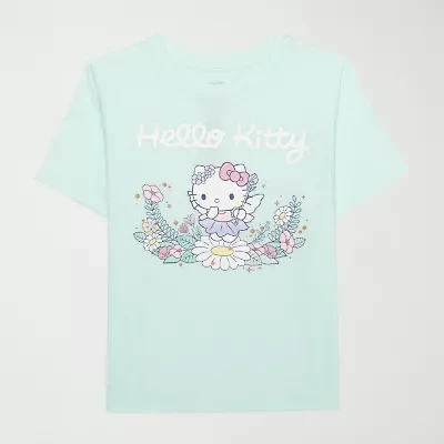 Little & Big Kid Girls Crew Neck Short Sleeve Regular Fit Hello Kitty Graphic T-Shirt