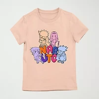 Little & Big Kid Girls Crew Neck Short Sleeve Regular Fit Naruto Graphic T-Shirt