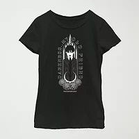 Little & Big Kid Girls Crew Neck Short Sleeve Regular Fit Wednesday Addams Graphic T-Shirt