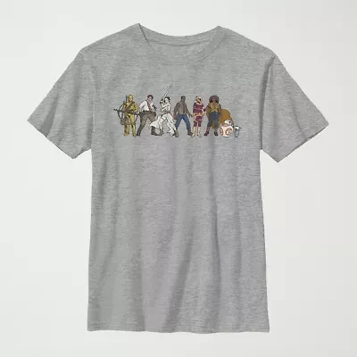 Little & Big Kid Boys Crew Neck Short Sleeve Regular Fit Star Wars Graphic T-Shirt
