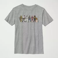 Little & Big Kid Boys Crew Neck Short Sleeve Regular Fit Star Wars Graphic T-Shirt