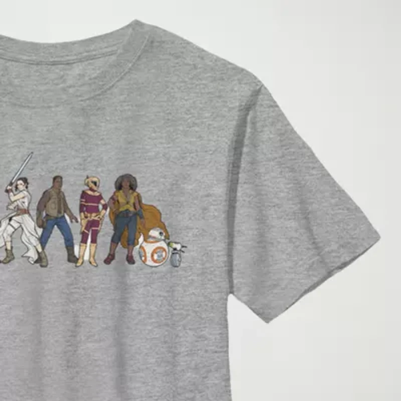 Little & Big Kid Boys Crew Neck Short Sleeve Regular Fit Star Wars Graphic T-Shirt