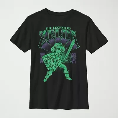 Little & Big Kid Boys Crew Neck Short Sleeve Regular Fit Zelda Graphic T-Shirt