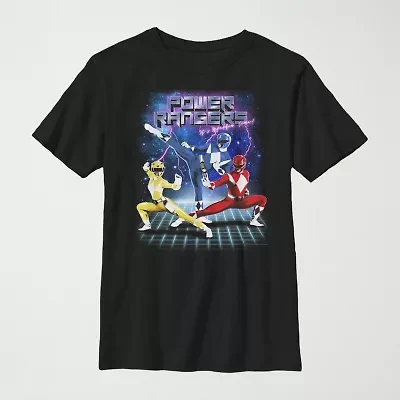 Little & Big Kid Boys Crew Neck Short Sleeve Regular Fit Power Rangers Graphic T-Shirt