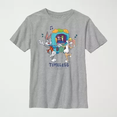 Little & Big Kid Boys Crew Neck Short Sleeve Regular Fit Looney Tunes Graphic T-Shirt