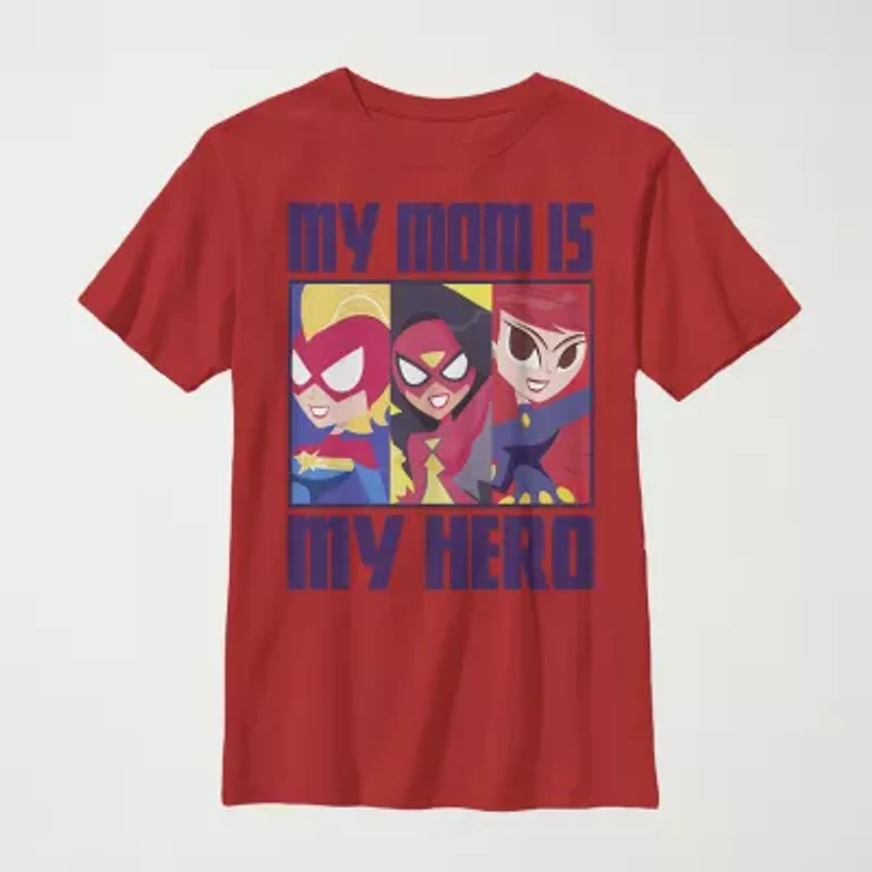 Little & Big Kid Boys Crew Neck Short Sleeve Regular Fit Marvel Graphic T-Shirt