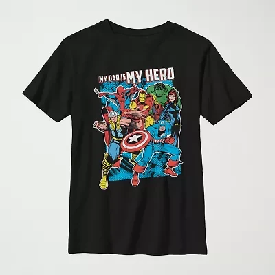 Little & Big Kid Boys Crew Neck Short Sleeve Regular Fit Avengers Graphic T-Shirt