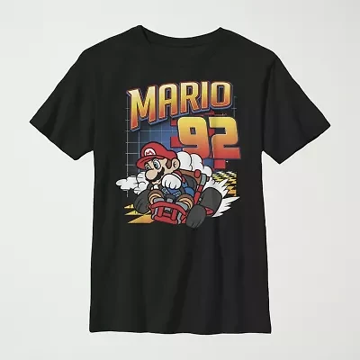 Little & Big Kid Boys Crew Neck Short Sleeve Slim Fit Super Mario Graphic T-Shirt