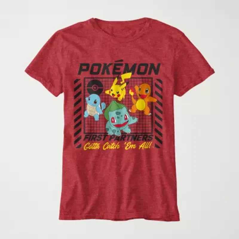 Little & Big Kid Boys Crew Neck Short Sleeve Regular Fit Pokemon Graphic T-Shirt