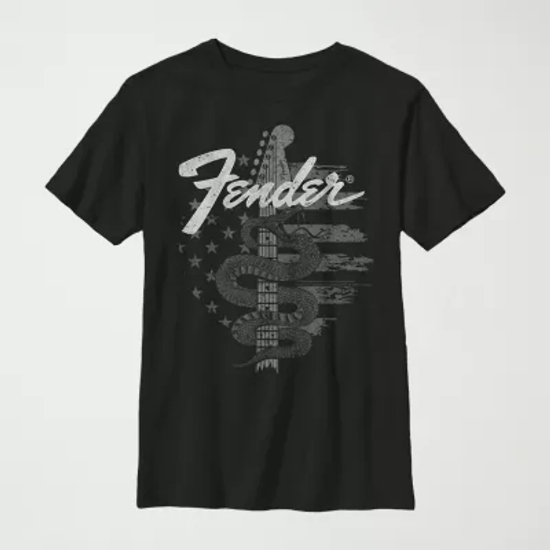 Fender Little & Big Kid Boys Crew Neck Short Sleeve Regular Fit Graphic T-Shirt