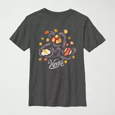 Little & Big Kid Boys Crew Neck Short Sleeve Regular Fit Willy Wonka Graphic T-Shirt