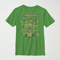 Little & Big Kid Boys Crew Neck Short Sleeve Slim Fit Teenage Mutant Ninja Turtles Graphic T-Shirt