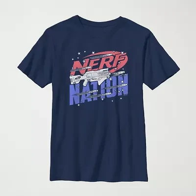 Nerf Little & Big Kid Boys Crew Neck Short Sleeve Regular Fit Graphic T-Shirt