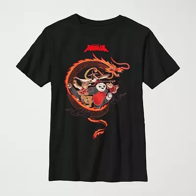 Kung Fu Panda Little & Big Kid Boys Crew Neck Short Sleeve Regular Fit Graphic T-Shirt