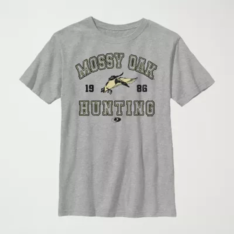 Mossy Oak Little & Big Kid Boys Crew Neck Short Sleeve Regular Fit Graphic T-Shirt