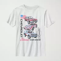 Chevrolet Little & Big Kid Boys Crew Neck Short Sleeve Flag Regular Fit Graphic T-Shirt