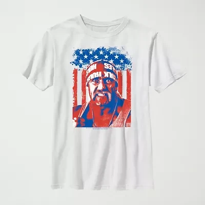Little & Big Kid Boys Crew Neck Short Sleeve Flag Regular Fit WWE Graphic T-Shirt