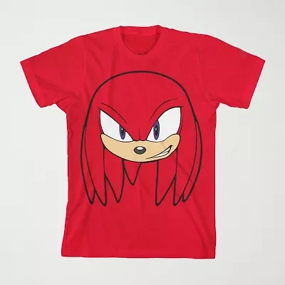 Knuckles Little & Big Kid Boys Crew Neck Short Sleeve Regular Fit Sonic the Hedgehog Graphic T-Shirt