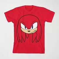 Knuckles Little & Big Kid Boys Crew Neck Short Sleeve Regular Fit Sonic the Hedgehog Graphic T-Shirt