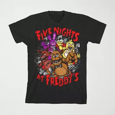Little & Big Kid Boys Crew Neck Short Sleeve Regular Fit Five Nights at Freddys Graphic T-Shirt