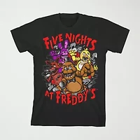 Little & Big Kid Boys Crew Neck Short Sleeve Regular Fit Five Nights at Freddys Graphic T-Shirt